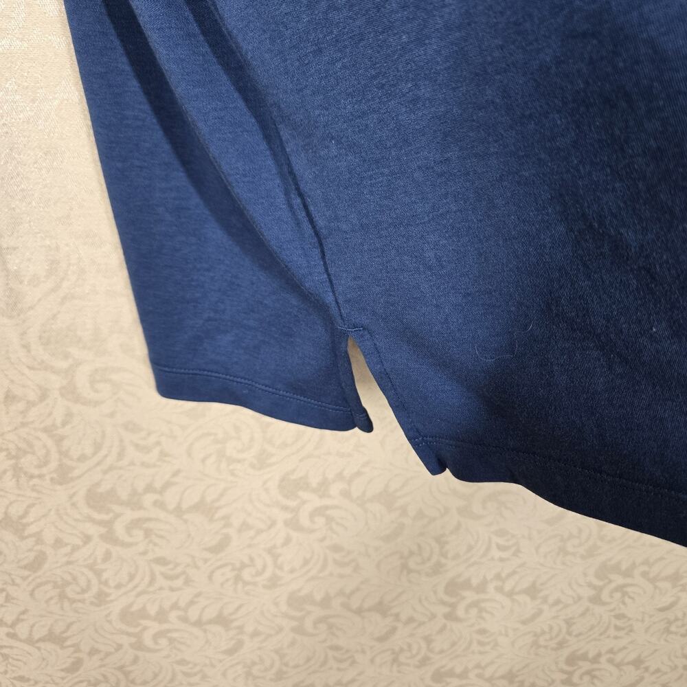 Lands End Tunic Top XL Blue Tencel Blend Notch V Neck Relaxed Oversized - Picture 5 of 12